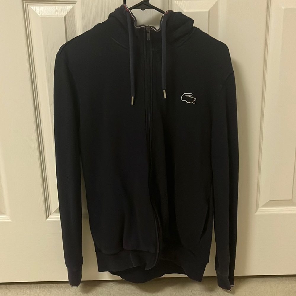 LACOSTE Navy/Dark Blue Hoodie Long-Sleeve Full-Zip